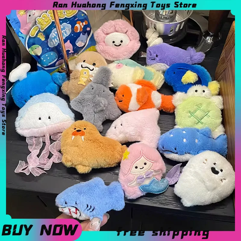 

Cute Plush Fridge Magnet Random Sea Animal Fridge Stickers Blind Bag Easy To Stick DIY Magnets Home Decoration Accessrices Gift