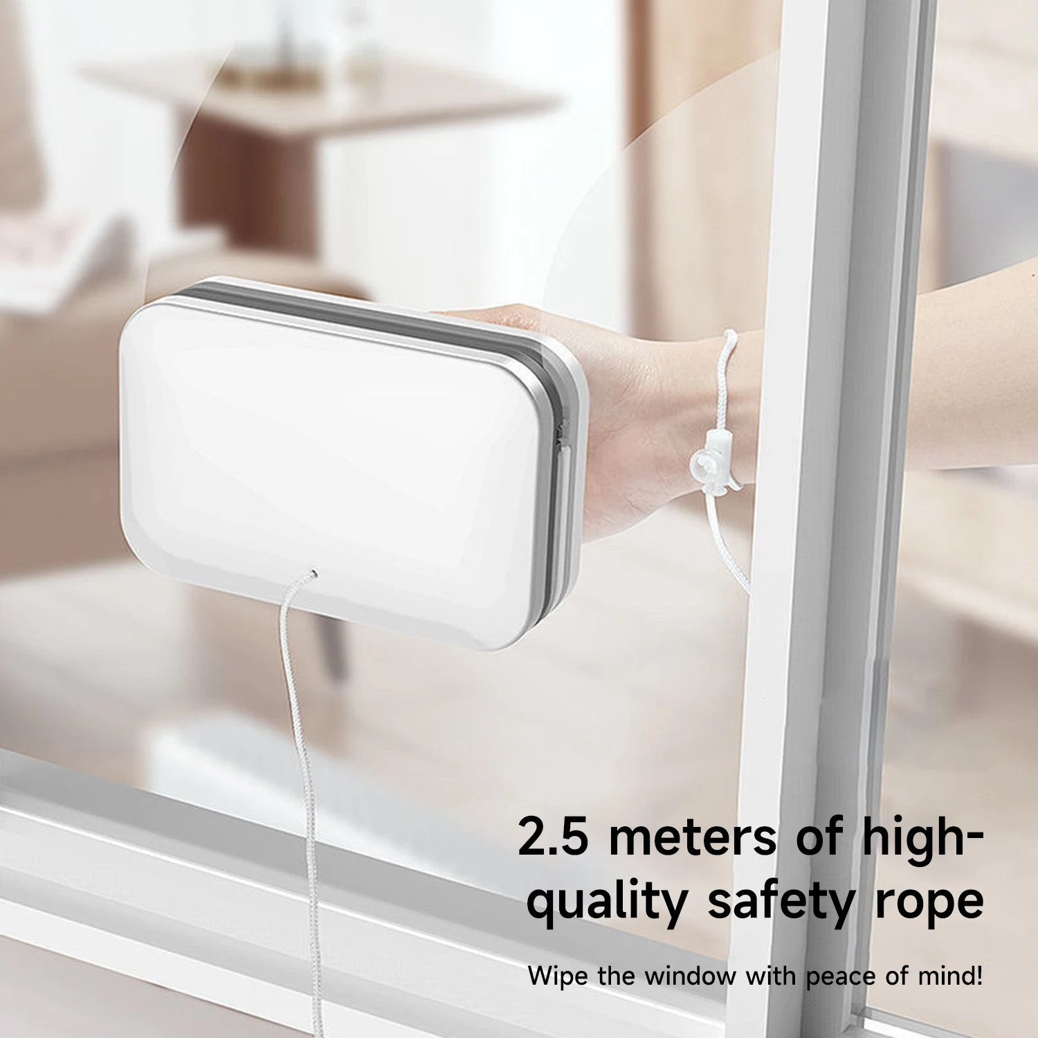 Strong Magnetic Double Sided Mannual Window Cleaner High-rise Household Window Cleaner with Safety Rope Universal Sponge Cleaner