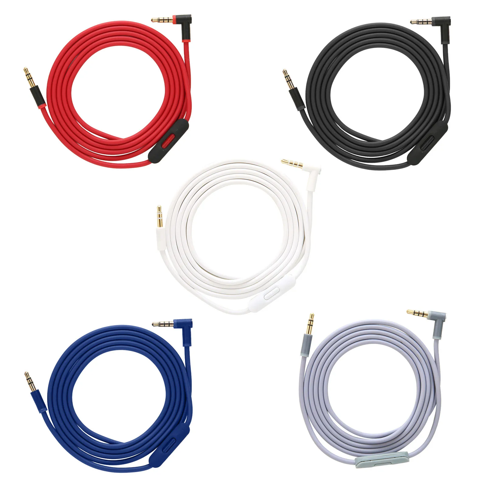 Replacement Audio Cable with Inline Microphone and Track Control Portable Audio Cable Durable for Headphones Audio Accessory Use