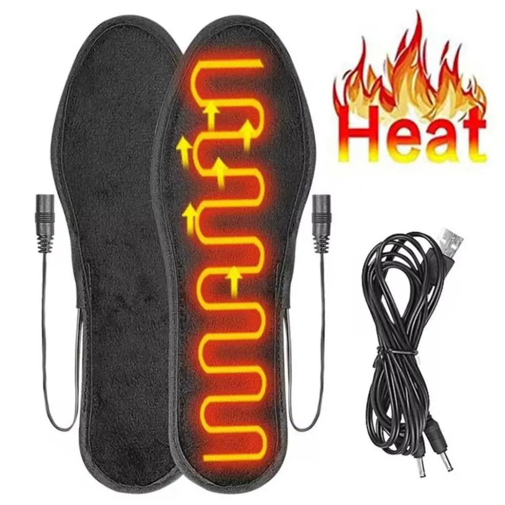 Washable USB Heated Shoe Insoles Unisex Safe Electric Foot Warming Pad Size 35-44 Rapid Heating Warm Thermal Insoles
