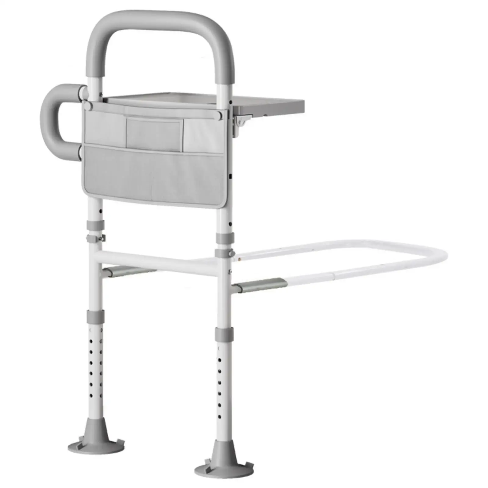 Padded Handrail Mobility Aid Bed Rail with Tabletop Metal Frame