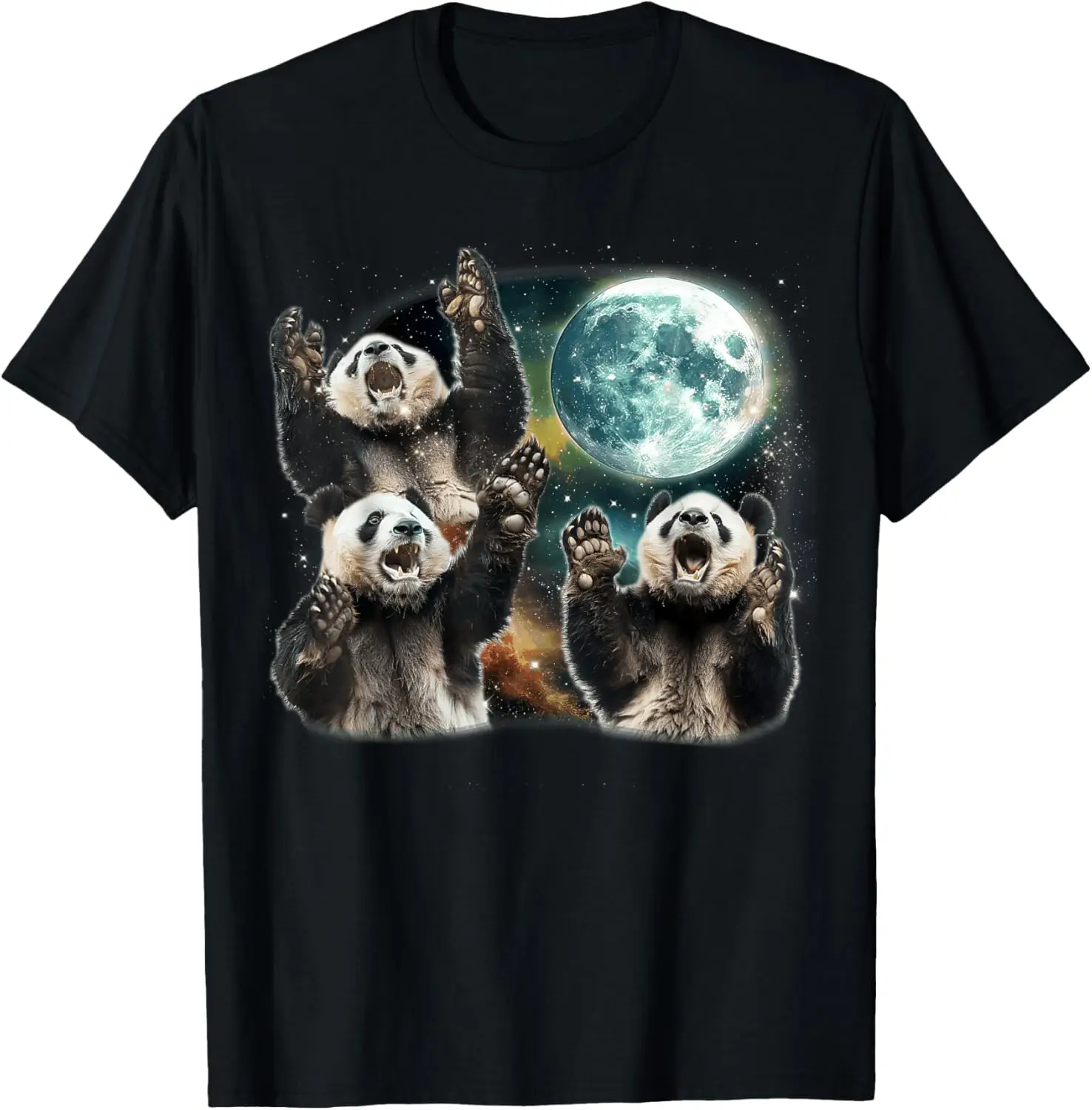 Funny Three Panda Moon, 3 Possum Full, Weird Magic 90s Meme T-Shirt