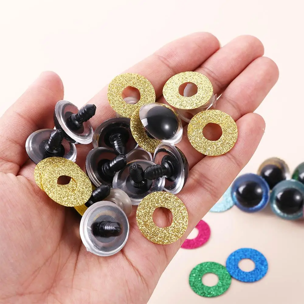 

10pcs 3D Glitter Plush Plastic Safety Eyes For Toy Amigurumi Doll Making Eyes For Dolls Mix Animal 14/16/18/20/22mm