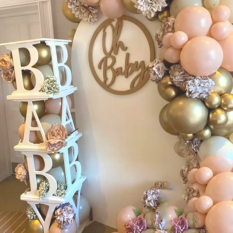 BABY Blocks Baby Shower Decoration Hollow Baby Cubes Letter A-Z Balloon Filling Boxes Foam Board First Birthday Party Decor