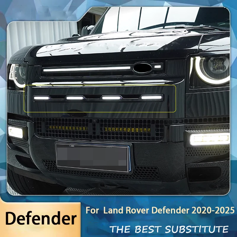 Front Grille Lamp For Land Rover Defender 2020-2025 Led Grille Light with LED Dynamic Running Light Easy Install