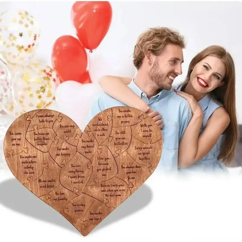 20 Reasons Why I Love You Puzzle Engraved Love Gift Home Decor Sentimental Gifts Personalized Mother's Day Valentine Day Gift