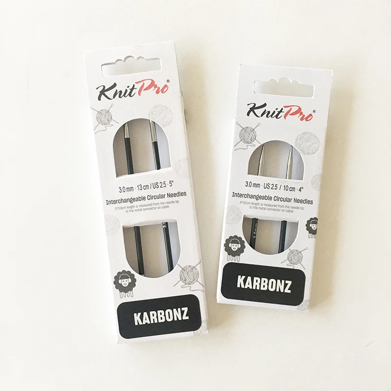 KnitPro Karbonz Interchangeable Circular Needle Tips in two Length