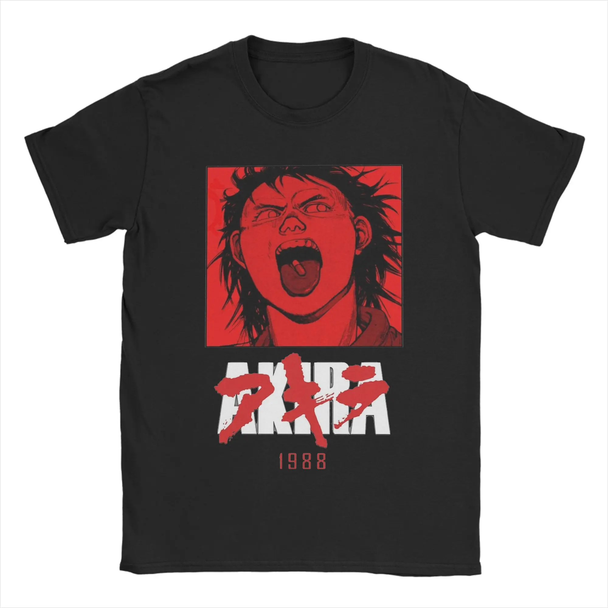 Camisetas divertidas de cómics Akira Tetsuo Shima Red 1988, camisetas de algodón 100% con cuello redondo para hombre, camiseta de manga corta, ropa gráfica