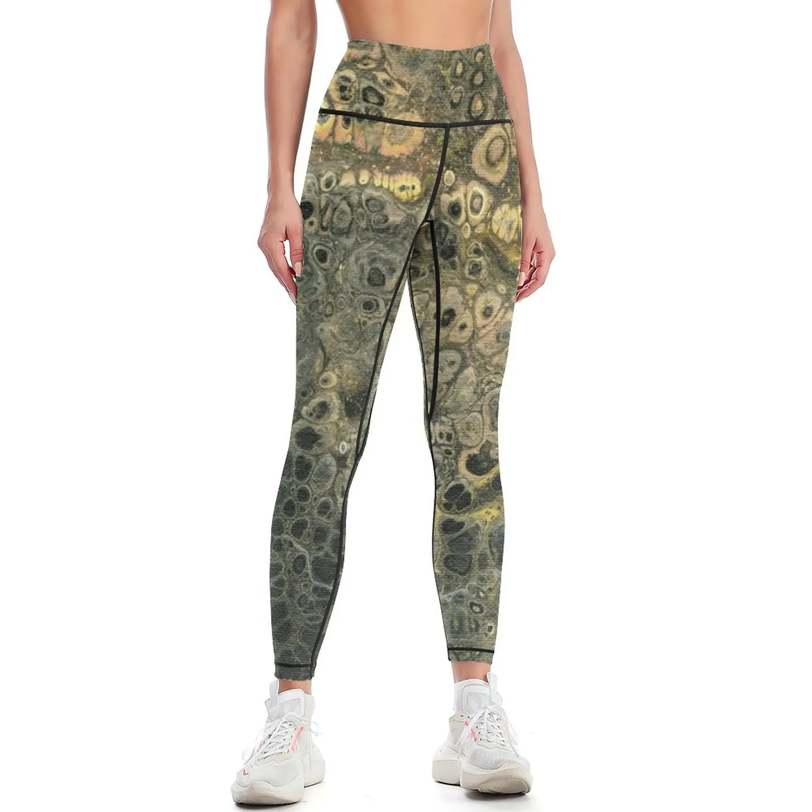 

Fluid Black And Gold Leggings Sports female for girls joggers for gym clothing Womens Leggings