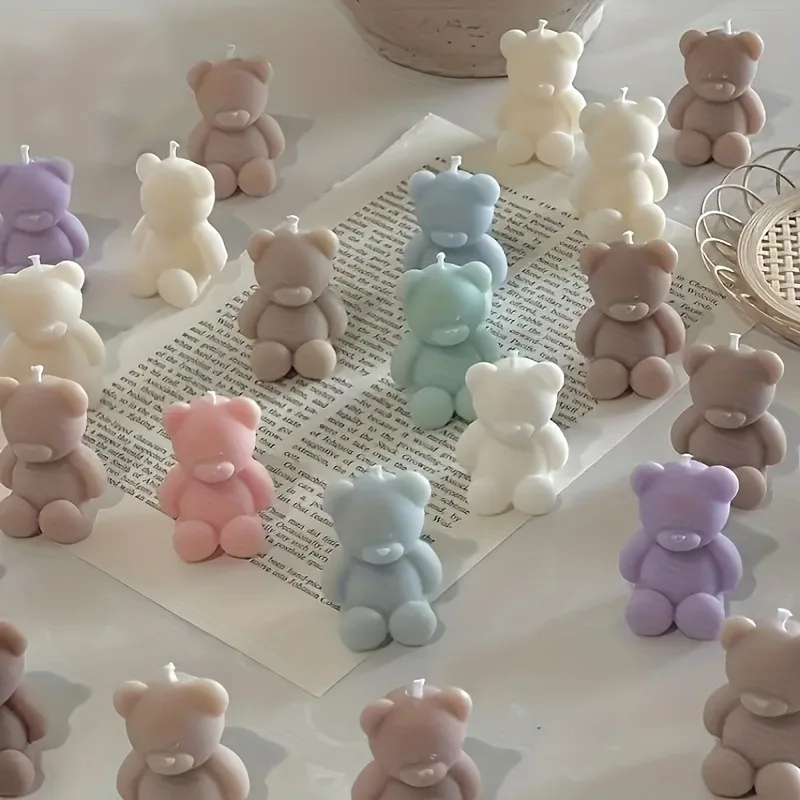 A Silicone Mold for a Sitting Bear in Resin Casting Style, Perfect for Creative Handmade Projects, Ideal for Home Decor Items, A