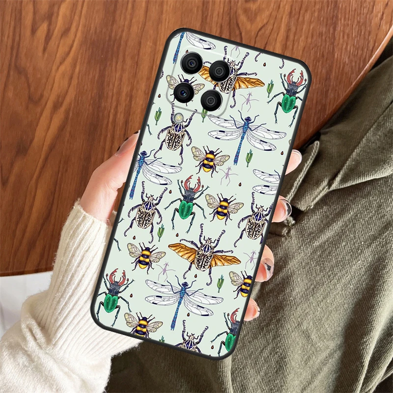 Moths insects botanical butterflies For Samsung Galaxy M52 M32 M22 M12 M13 M23 M33 M53 M11 M21 M31 M51 M30s M14 M54 Phone Case