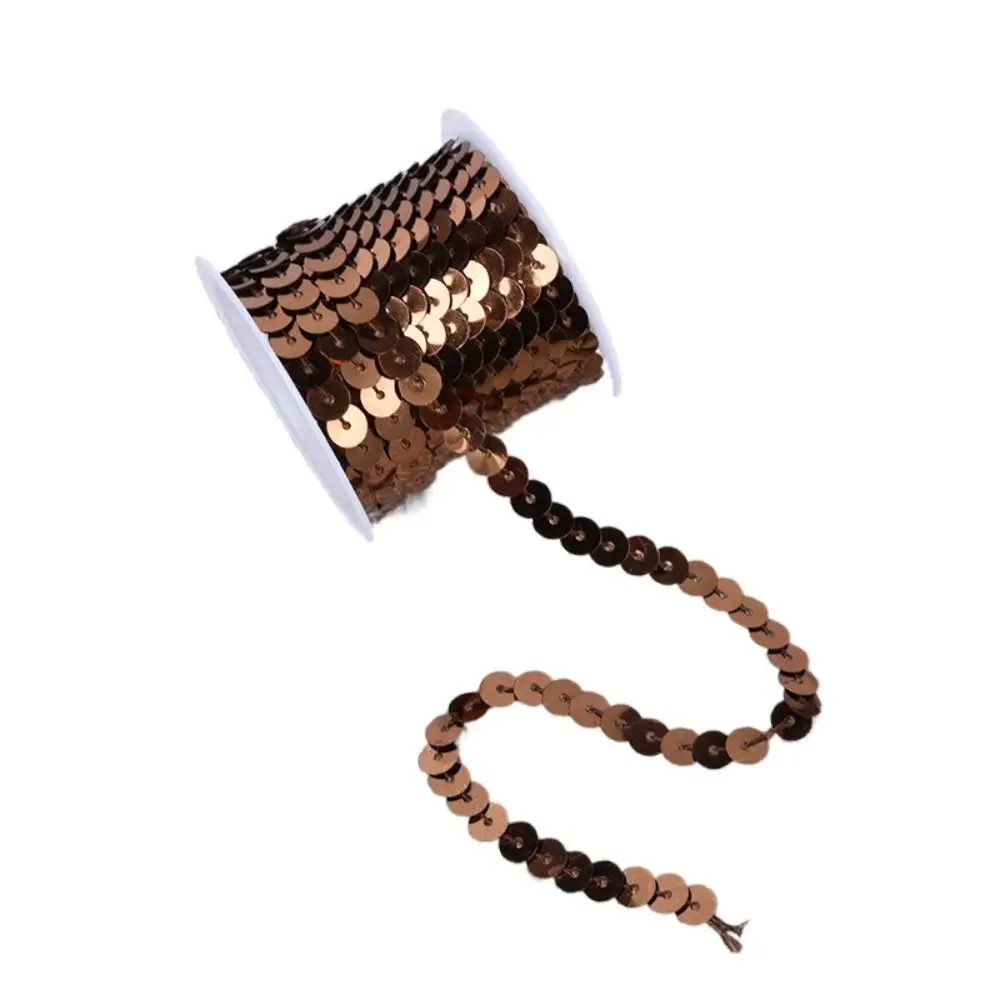 Colorful 5M Sequins Trims 6mm Loose Paillettes Round Shiny Decorative Lace Crafts Cloth Accessory/Bags/Garment