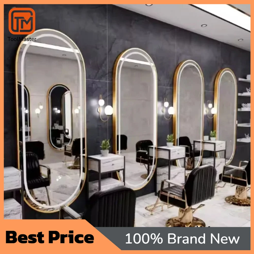 

【Hot Sale】3PCS Professional LED Light Hair Salon Mirror - Large Modern Single-Sided Dressing Station For Barbershop Styling​
