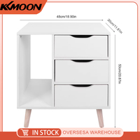 Free Standing Bedroom Bedside Table Night Stand Cabinet with Drawers Foot Storage Organizer