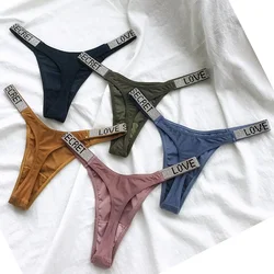 Culotte en Satin avec Lettres et Strass pour Femme, Sous-Vêtement Sexy, Taille Basse, Sans Couture, Lingerie, Maillot de Bain Astronomique, Nouvelle Collection 2022