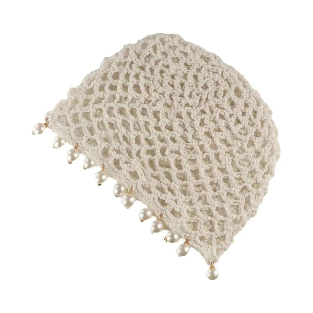 

Cute Round Beads Crochet Hollow Tassels Knitted Hat Bohemian Style Cap Knit Beanies Handmade Weave Ethnic Style Hat Girls