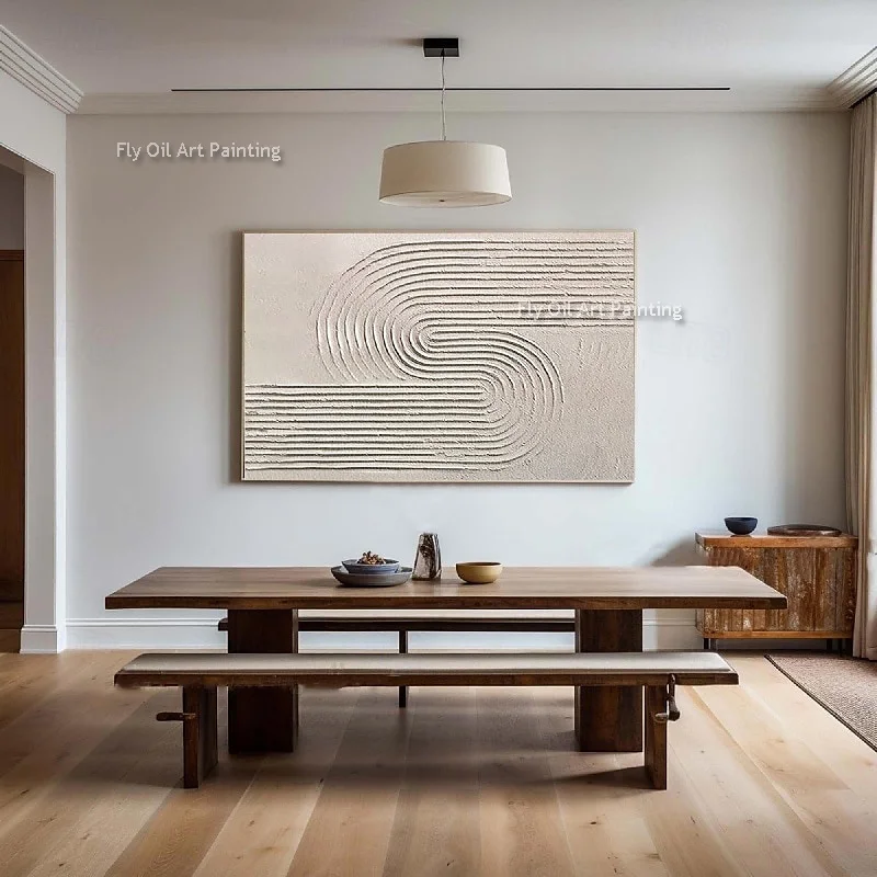 Original Handmade Beige Texture Thick Canvas Oil Painting Abstract Brown Wall Art New Design Artwork For Living Room Decor