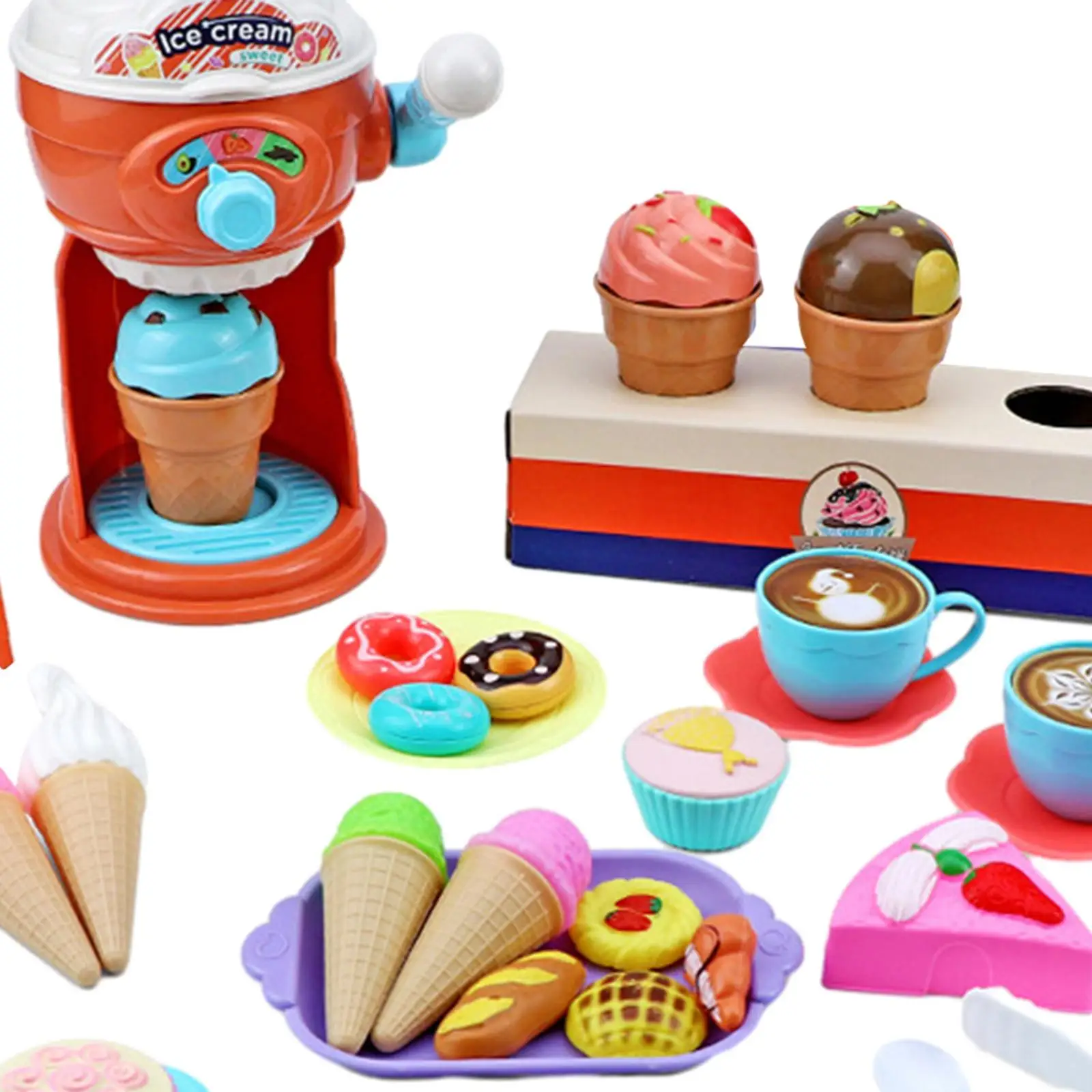 38Pcs Ice Cream Toy Set Gift Early Educational Ice Cream Maker Toy for Kids