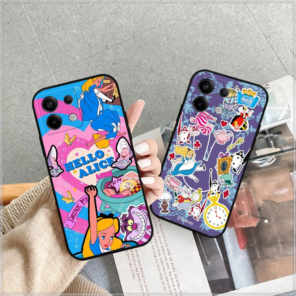 Alice in Wonderland Cheshire Cat Case For Redmi Note 13 12 12S 12T 11 11S 11T 11E 10 10S 10T 9 9S 9T 8 7 7S 6 Pro Plus Max Cover