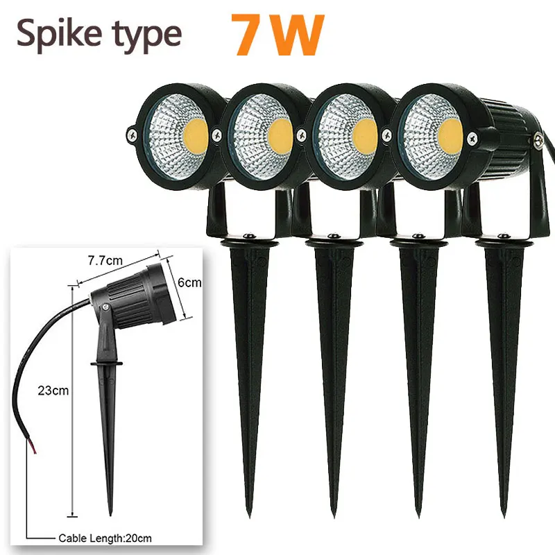 teetealy 4Pcs LED Garten Beleuchtung 5W 10W Outdoor Spike Rasen Lampe Wasserdichte Terrasse Garten Dekoration Pfad Strahler AC220V 110V DC12V 8