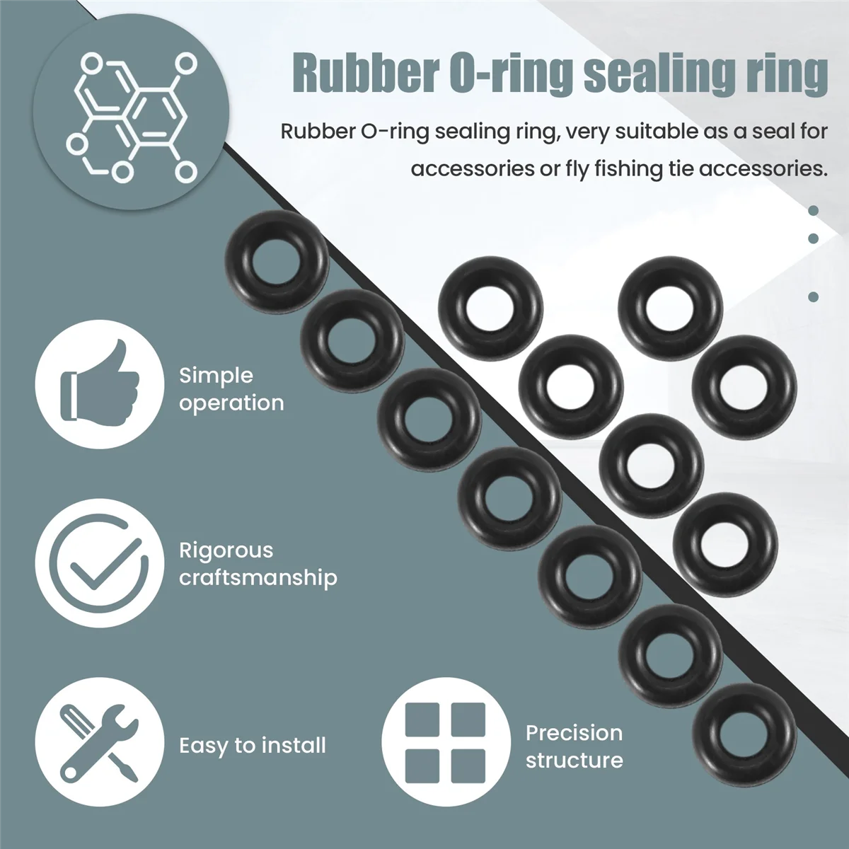 Cincin O karet untuk memancing cacing Wacky, 30 buah 2.5mm x 6.5mm x 2mm