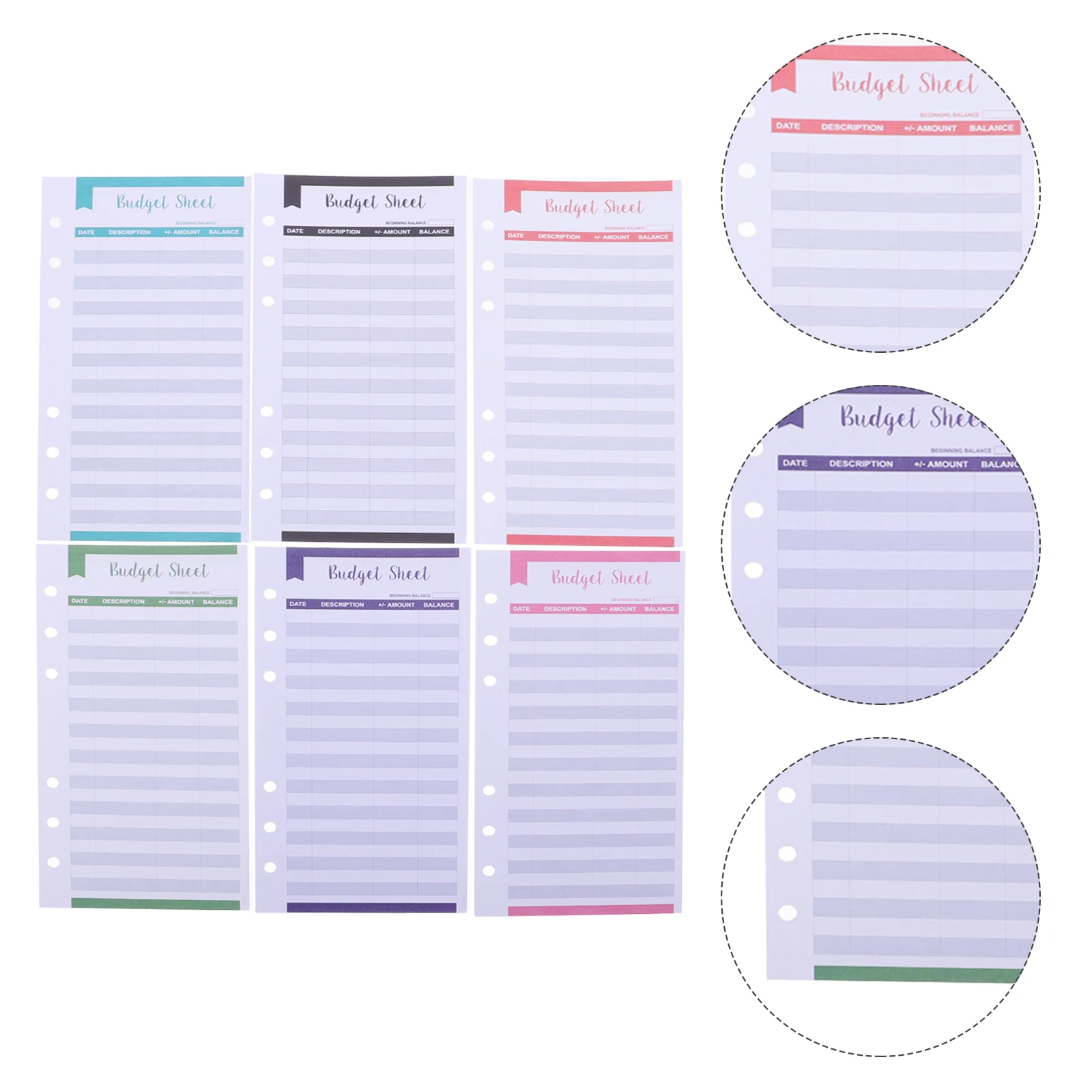 

20 Pcs Card Binder Budget Sheets Budgeting Worksheets Envelope Paper Inserts Pad Double Offset Money