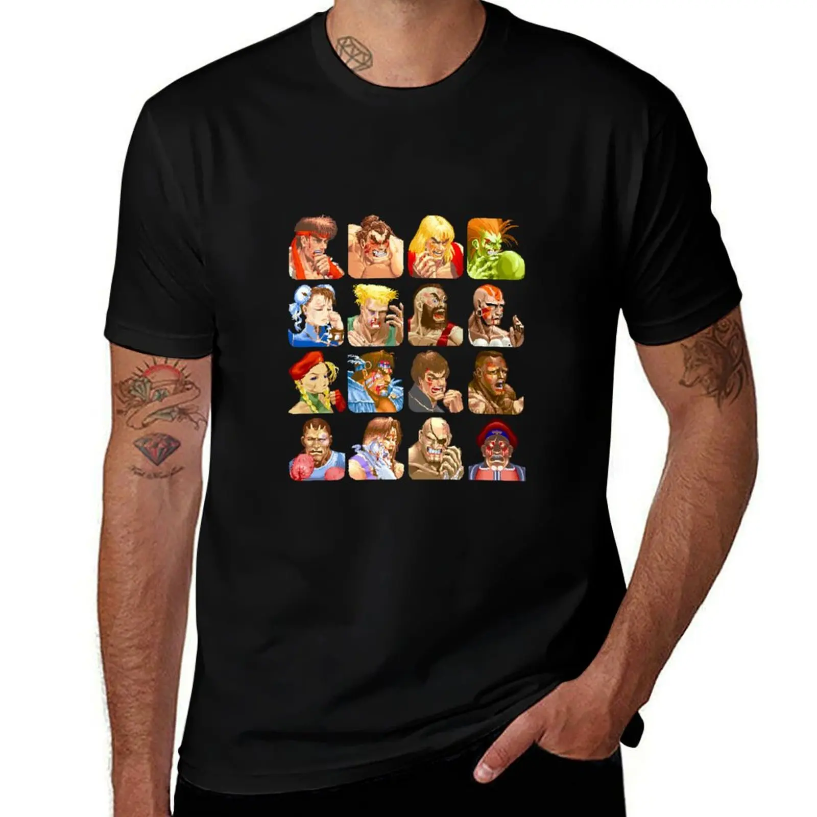 Defeated Portraits Super Street Fighter 2 T-Shirt luxury designer croswit shirt man mens graphic t-shirts