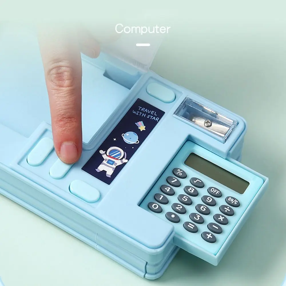 Doppelschichtiges Multifunktions-Federmäppchen für Studenten, Federmäppchen mit Taschenrechner/Bleistiftspitzer, großes Fassungsvermögen, Aufbewahrung von Schreibwaren