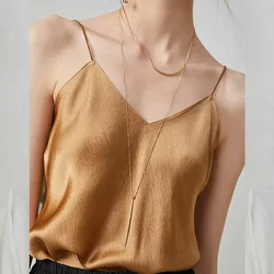 Slik V-neck Small Camisole Women's Vest Silk Sleeveless Top Inside Spring and Summer All-match Slim Fit Inside and Outside Wear
