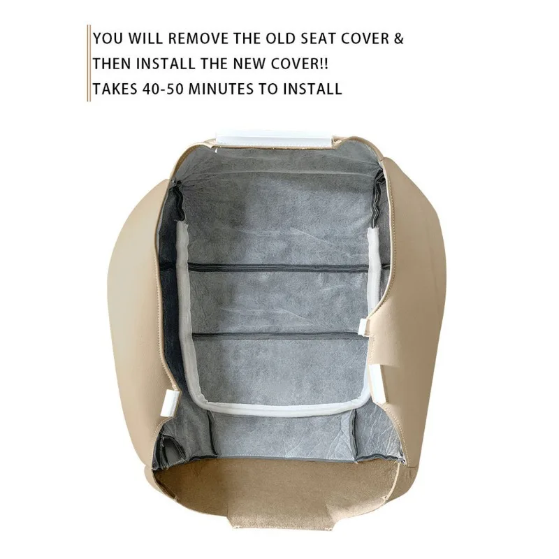 1 قطعة غطاء مقعد جلدي سفلي من جانب السائق بيج لسيارة Ford F-150 2001-2003 جانب السائق ، ملحقات السيارة الداخلية #2