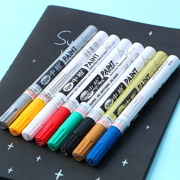 SP150 0.7MM Metallic Graffiti Extra Fines Point Paint Permanent Marker Marking Pen Multi Purpose Car Study Stationery Universal