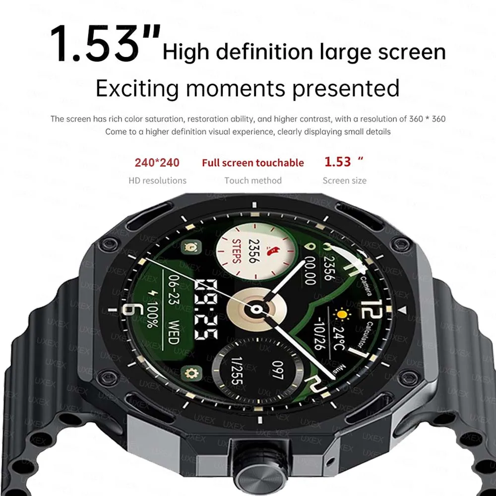 Men's 2026 New 1.53 HD Smartwatch Display Health Tracking Bluetooth Call Voice Assistant Sport Multifunction Smartwatch Outdoors
