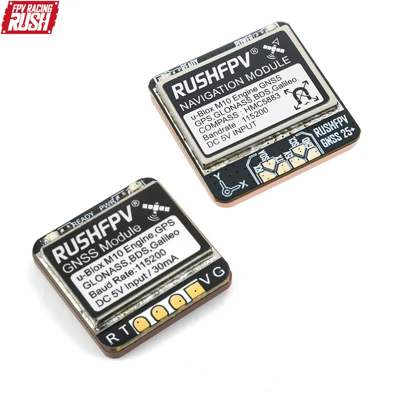 

RUSHFPV GNSS Pro Mini Micro M10 GPS Module 10HZ Rate Built-in Ceramic Antenna for RC FPV Freestyle Drone DIY Parts