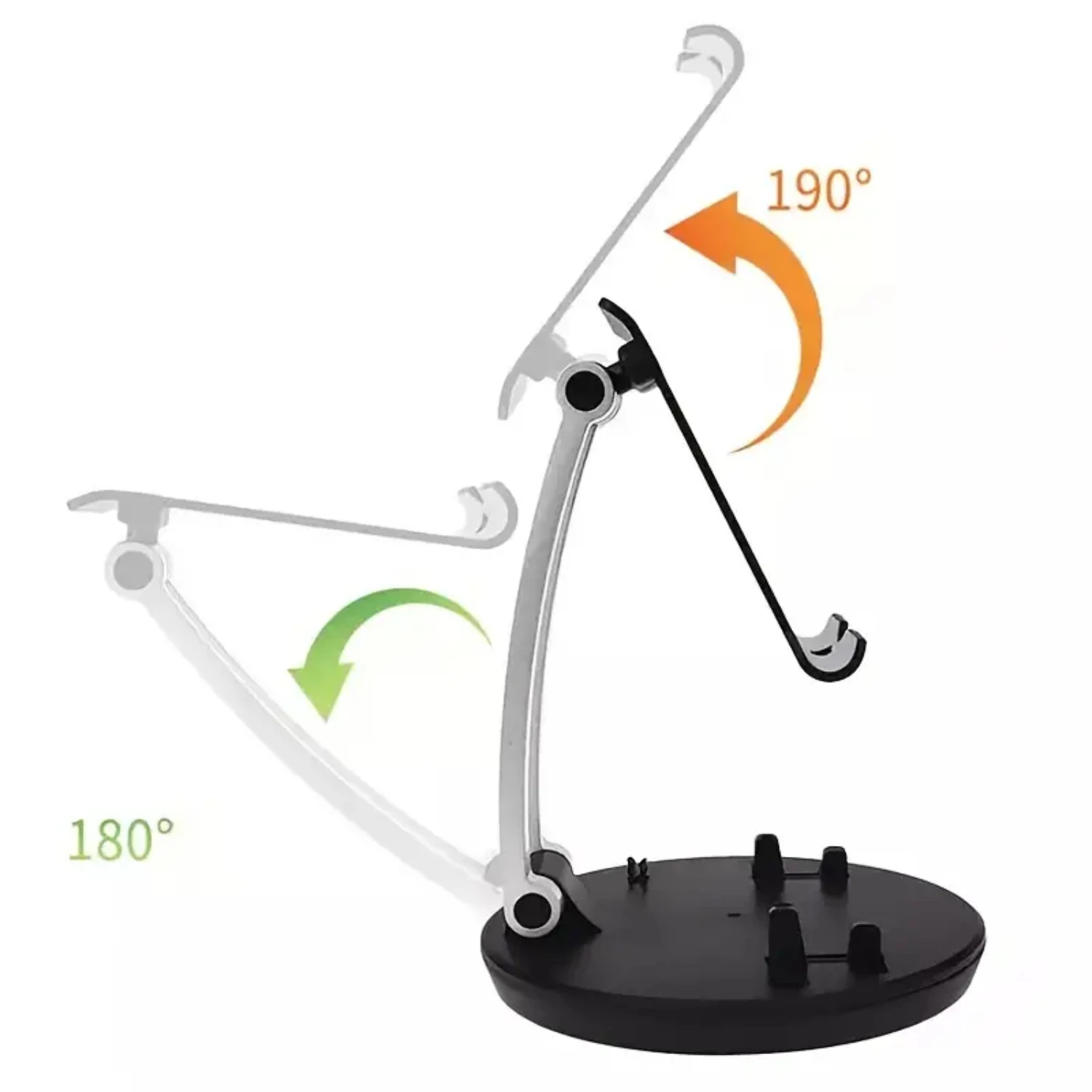 Foldable Adjustable Phone Holder ,Mobile Cellphone 360 ° Rotatable Table Desk Holder ,ABS Waterproof  Smart Stand Compatible Fo