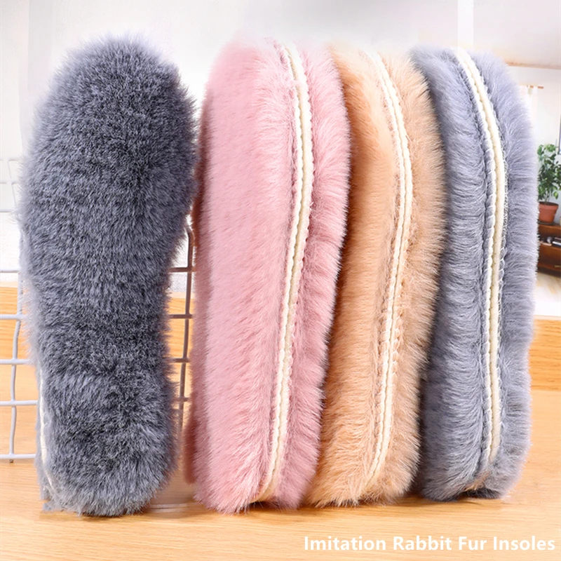 

Plush Warm Insoles for Men Woman Winter Shoes Imitation Rabbit Fur Insoles Thicken Snow Boots Shoe Pads Thermal Heated Inserts