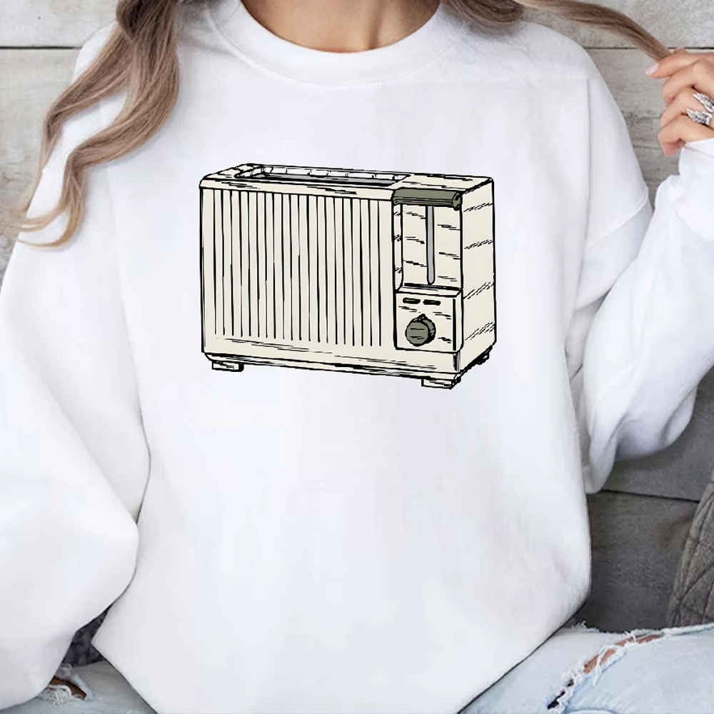 

Hand Drawn Fresh Style Bread Machine Casual Daily Wear Unisex Sweatshirt with Multiple Colors Versatile Stylish Pullover