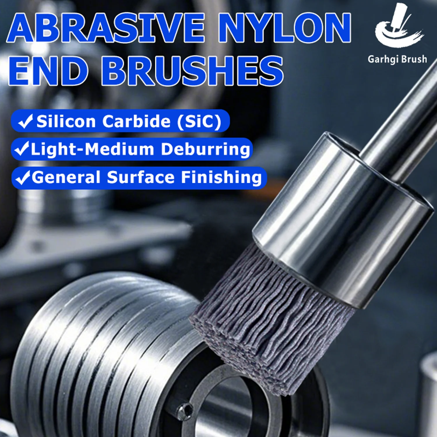 

Silicon Carbide Abrasive Nylon End Brush Small Space Cleaning Deburring Cast Iron Steel Stainless Steel Metal Polishing Grinding