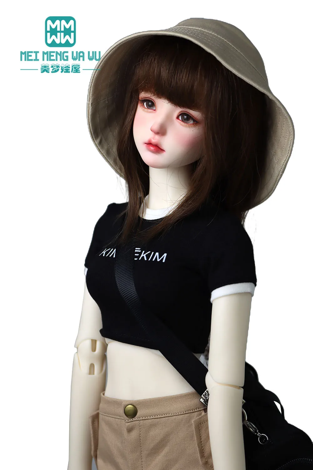 Se encaixa 1/3 1/4 roupas de boneca bjd dd sd moda curta camiseta brinquedos presente de natal