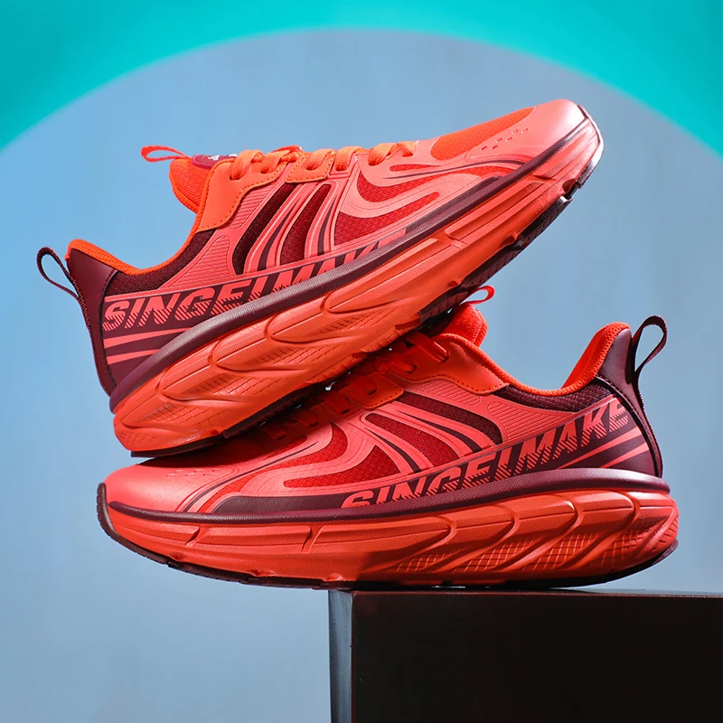 

Кроссовки унисекс, новинка 2025, дышащие сетчатые амортизирующие тренировочные кроссовки для марафона, удобные теннисные туфли на плоской подошве для мужчин и женщин