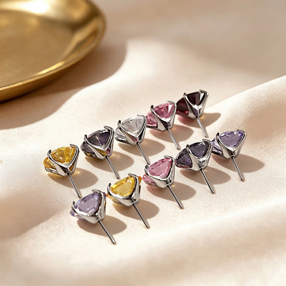 1PC G23 ASTM F136 Titanium Insert Rod Pin Cubic Zircon Labret Ear Stud Helix Tragus Cartilage Lip DIY Body Piercing Jewelry
