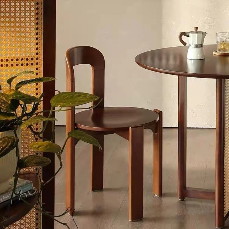 

Chair retro dining table and chair cafe restaurant can be stacked new Chinese solid wood home furniture chair