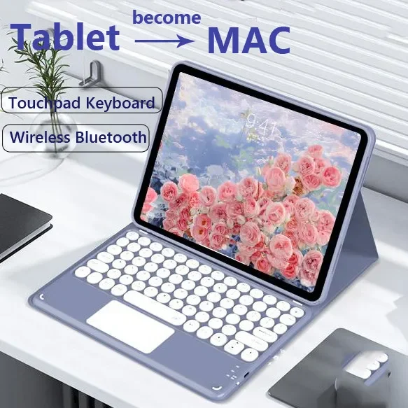 

Чехол с сенсорной клавиатурой и мышью для нового XIAOMI Pad 8 8Pro 11,2 дюйма, сенсорная клавиатура Funda для Mi Pad 7 7Pro, 11,2-дюймовый защитный чехол