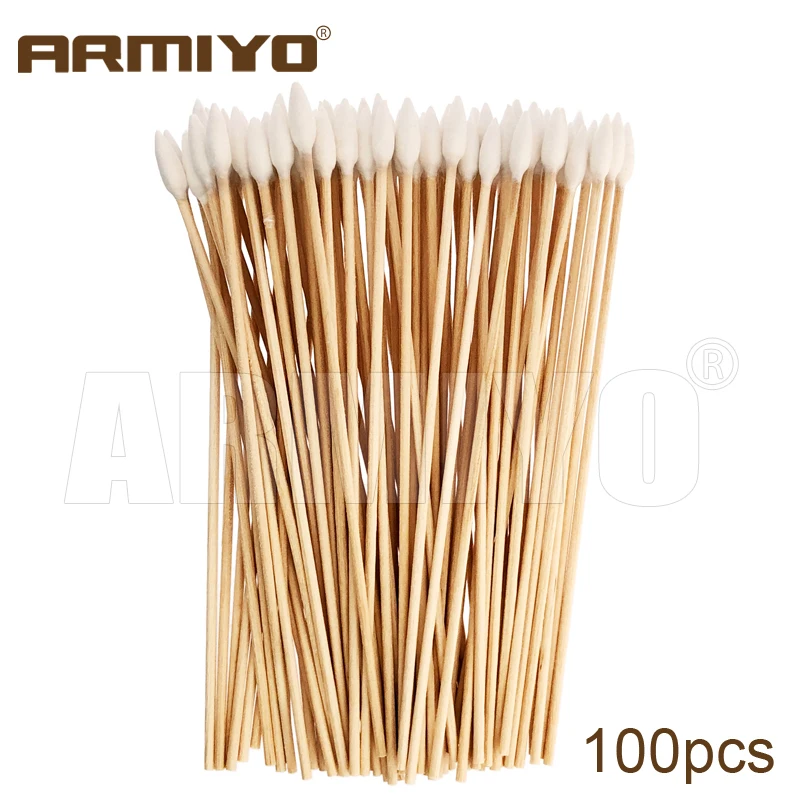 Armiyo Tactical Stainless Steel Double Head Hook Hunting Cleaning Set 6 Inch Long Stick Cotton 5mm Buds Pointed Swabs