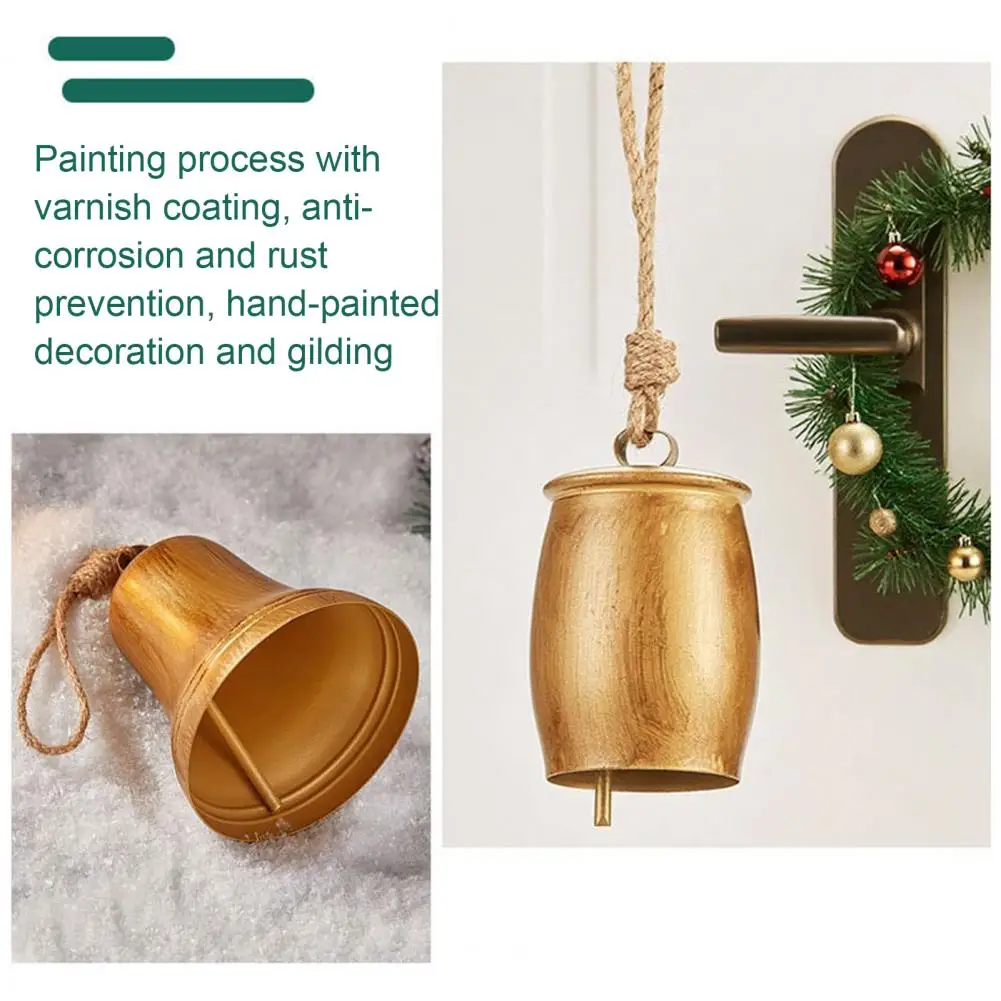 

Classic Christmas Tree Bell Rustic Festive Bell Vintage Rustic Christmas Bell Ornaments for Mantel Table Decor Metal for Winter