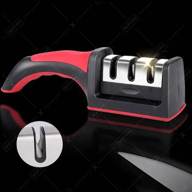 Knife Sharpener Whetstone Sharpening Professional Multi-function 3 Stages Ceramic Sharpener for Kitchen Knife with Non-slip Base image 2