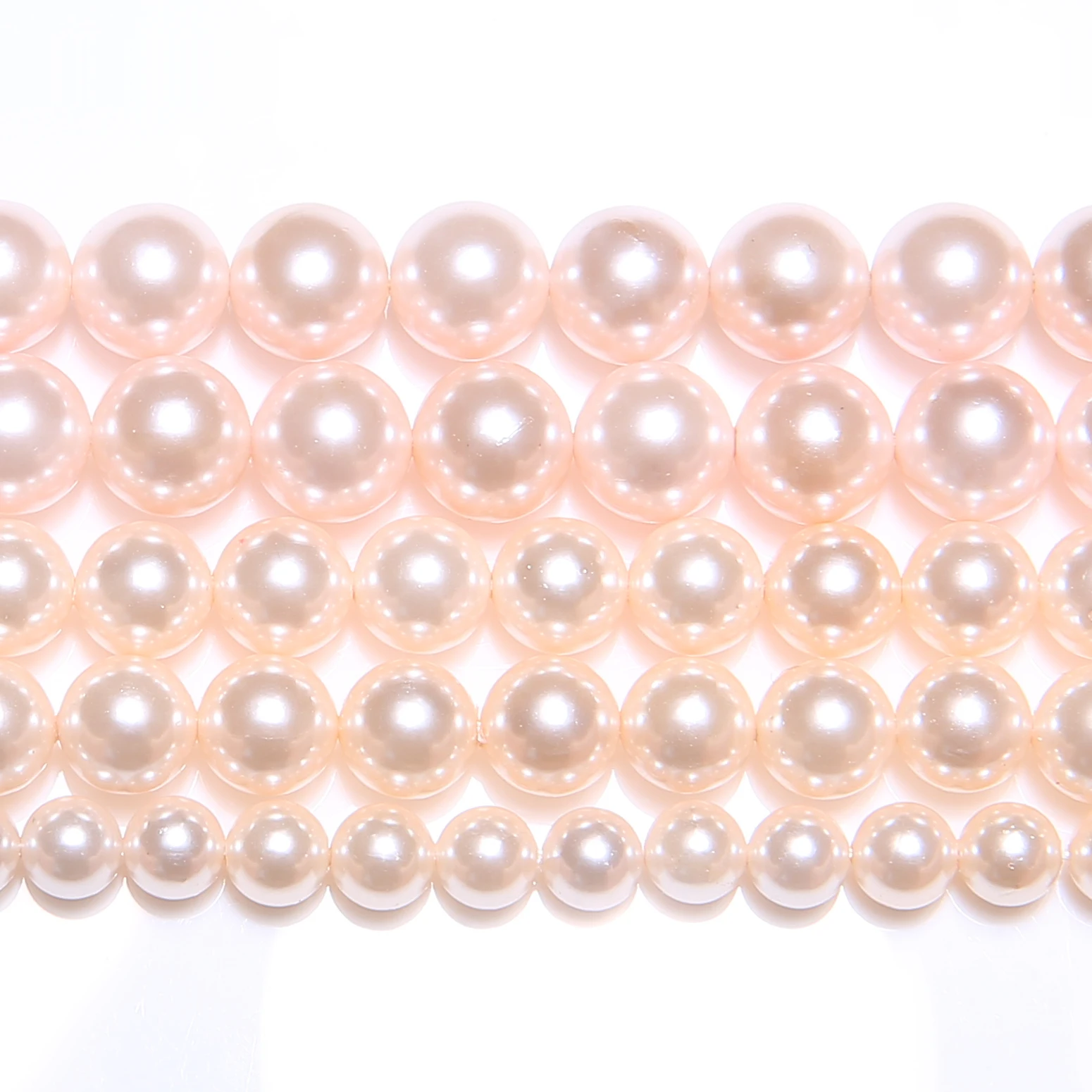 Synthetic Material Pearl Powder and Glue Round Loose Beads 4 6 8 10 12MM Pick Size for Jewelry Making DIY
