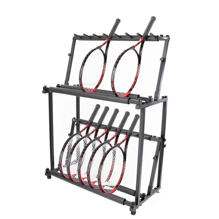 Badminton Racket Display Stand Custom School Playground Kindergarten Stackable with Wheels Tennis Racket Rack