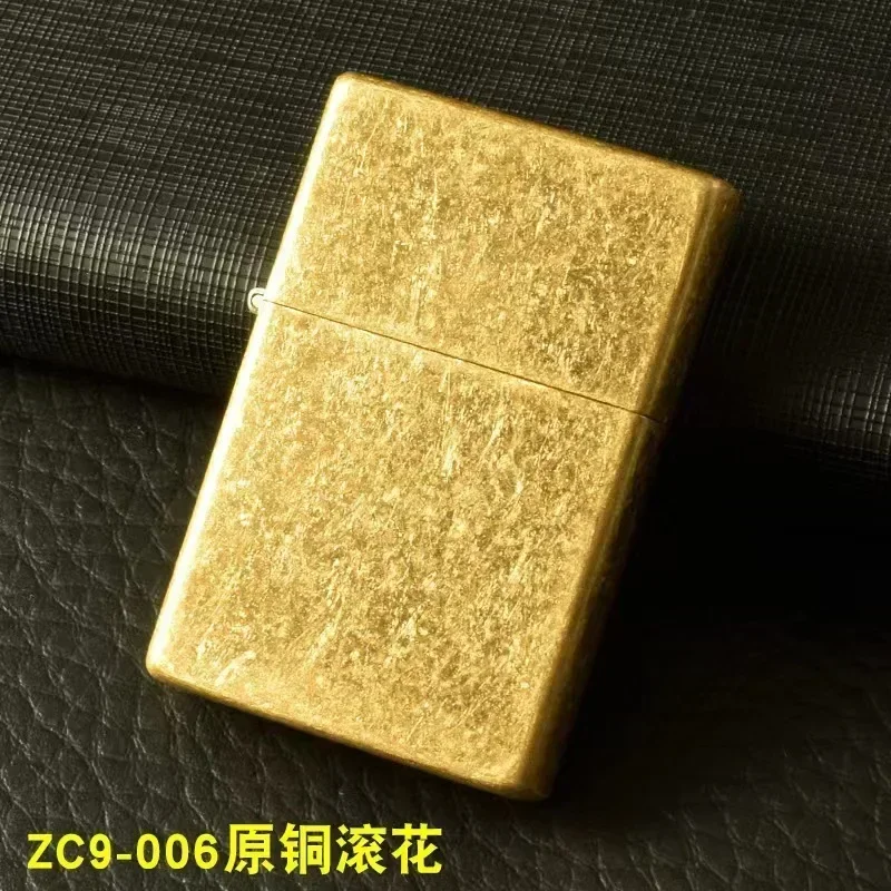 ZORRO ZC9 ultradunne brander, retro messing creatieve ouderwetse slijpsteen winddichte aansteker