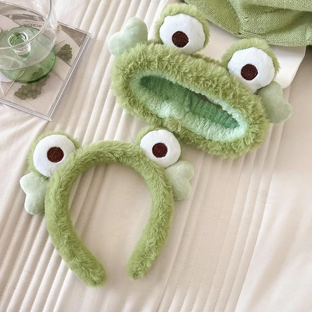 Big Eyes Frog Hair Band For Women Wide-brimmed Elastic Hairbands Cute Animal Girls Headband Hair Accessories W8J3