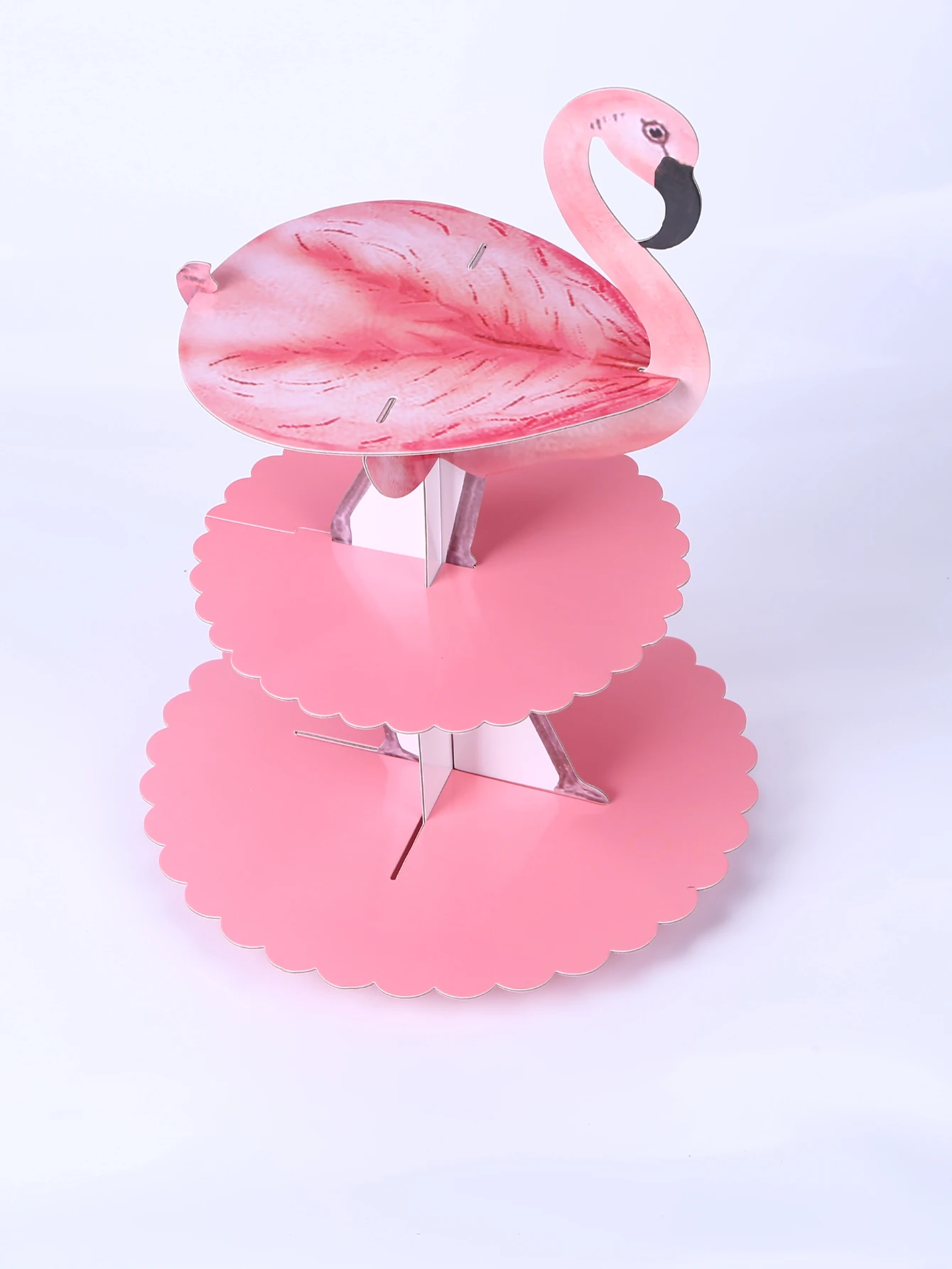 Three layer Flamingo cake stand Birthday Party dessert stand Decorated paper dessert stand